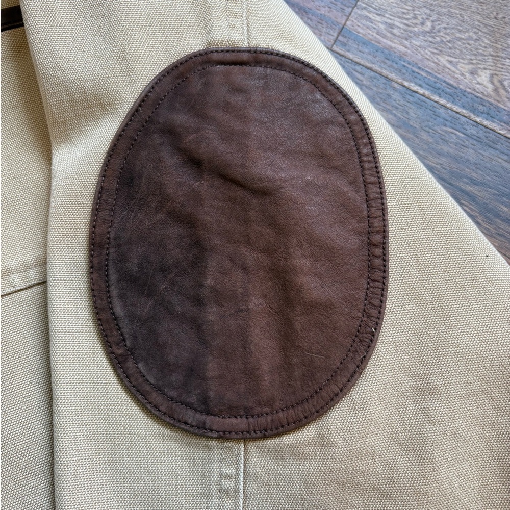 Dunn’s Supply Khaki Hunting Outdoor Shooting Jacket  100% Cotton Elbow Patches L - Picture 10 of 10